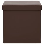 vidaXL Tabourets de rangement pliables lot de 2 marron PVC