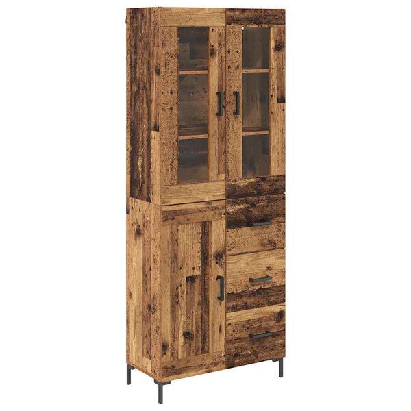 vidaXL Haut Armoire avec tiroir 2 Pièces Bois ancien Bois d'ingénierie