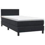 vidaXL Sommier à lattes de lit avec matelas noir 80x220 cm velours
