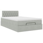 vidaXL Cadre de lit ottoman et matelas gris clair 120x200 cm velours
