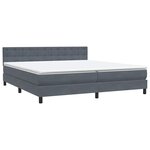 vidaXL Sommier à lattes de lit et matelas et LED gris foncé 200x210cm velours
