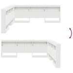 vidaXL Tête de lit de rangement Blanc 200 cm Bois d'ingénierie