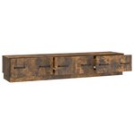 vidaXL Meuble TV Chêne fumé 147 x 34 5 x 27 cm Bois d'ingénierie