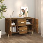 vidaXL Buffet chêne fumé 100x36x60 cm bois d'ingénierie