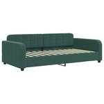 vidaXL Lit de jour avec gigogne et tiroirs vert foncé 90x200cm velours