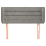 vidaXL Tête de lit avec oreilles Gris clair 83x23x78/88 cm Velours