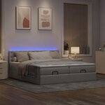 VidaXL Cadre de lit ottoman avec matelas taupe 200x200cm tissu