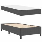 vidaXL Cadre de lit avec matelas Gris foncé 100 x 200 cm tissu