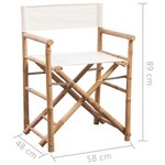 vidaXL Chaise pliable lot de 2 Bambou et toile