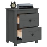 vidaXL Tables de chevet 2 Pièces Gris 50x35x61 5 cm Bois de pin massif