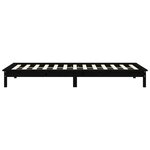vidaXL Cadre de lit Noir 100x200 cm Bois de pin massif