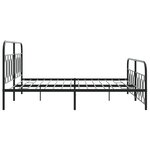 vidaXL Cadre de lit métal avec tête de lit/pied de lit noir 183x213 cm