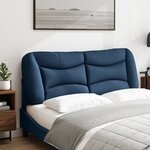 vidaXL Coussin de tête de lit Hvar bleu 140 cm tissu