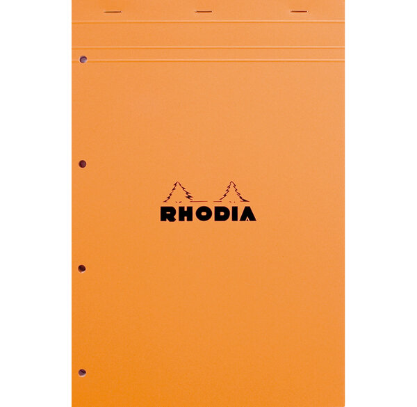 Bloc ORANGE N°20 21x31 8cm 80F agrafées 80g Q.5x5 perf. 4t RHODIA