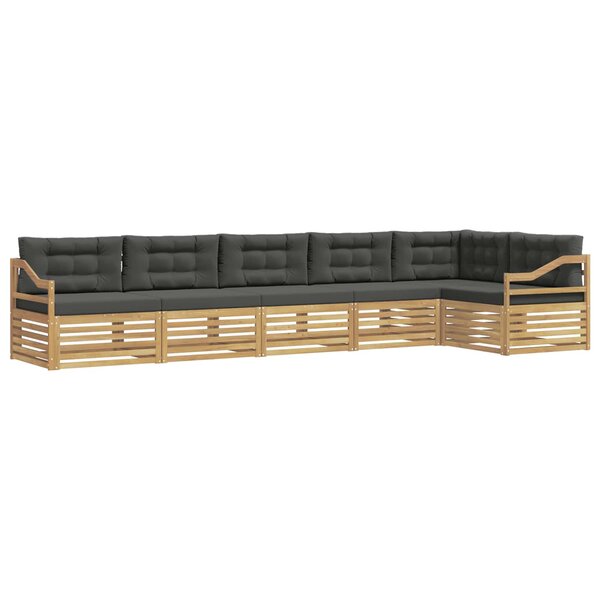 vidaXL Ensemble de canapés d'extérieur 6 Pièces Blanc et anthracite