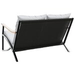 vidaXL Banc de jardin avec coussins 120 cm noir acier