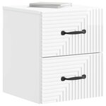 vidaXL Cabinet de chevet mural Blanc brillant 34 5 x 33 x 40 cm
