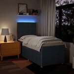 vidaXL Sommier à lattes de lit avec matelas Bleu 90x190 cm Tissu