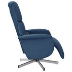 vidaXL Fauteuil inclinable de massage avec repose-pieds bleu tissu