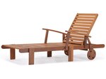 Bain de soleil pliant en bois exotique "Tokyo" - Maple - Marron clair