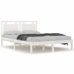 vidaXL Cadre de lit sans matelas blanc 160x200 cm bois massif