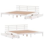 vidaXL Cadre de lit avec tiroirs sans matelas blanc 200x200 cm