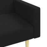 vidaXL Canapé-lit à 2 places avec repose-pied noir tissu
