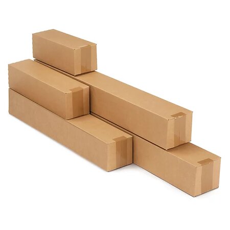 Caisse carton longue simple cannelure à montage instantané longueur 43 5x10 5x10 5 cm (lot de 20)