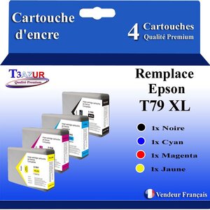 4 Cartouches Compatibles pour Epson T7911 / T7912 / T7913 / T7914  - T3AZUR