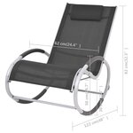 vidaXL Chaise à bascule d'extérieur Noir Textilène