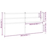 vidaXL Tête de lit métal blanc 200 cm