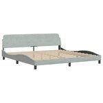 vidaXL Cadre de lit sans matelas Hanko gris clair 200x200 cm velours