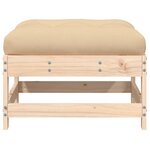 vidaXL Repose-pieds de jardin avec coussins lot de 2 bois pin massif