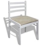vidaXL Chaises à manger lot de 6 blanc bois solide et velours