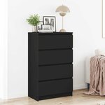 vidaXL Buffet Noir 60x35x98 5 cm Bois d'ingénierie