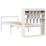 vidaXL Lit bibliothèque sans matelas blanc 90x200cm bois de pin massif