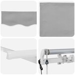 vidaXL Auvent Rétractable Gris clair 350 x 200 cm tissu