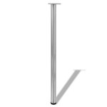 4 pieds de table réglables en hauteur 1100 mm Nickel brossé