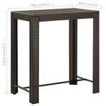 vidaXL Ensemble de bar de jardin 7 Pièces coussins Résine tressée Marron
