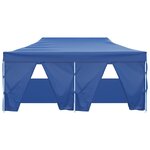 vidaXL Tente de réception pliable avec 4 parois 3x6 m Acier Bleu