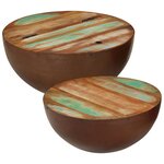 vidaXL Tables basses en forme de bol 2 Pièces bois de récupération massif