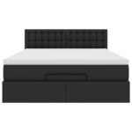 VidaXL Cadre de lit ottoman avec matelas noir 140x200 cm similicuir