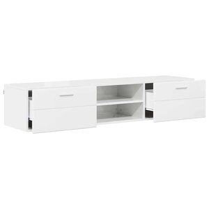 vidaXL Cabinet en Bois avec tiroir Blanc brillant 150 x 39 x 30 cm