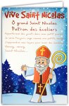 Carte saint nicolas fête 6 décembre chanson patron des écoliers avec enveloppe