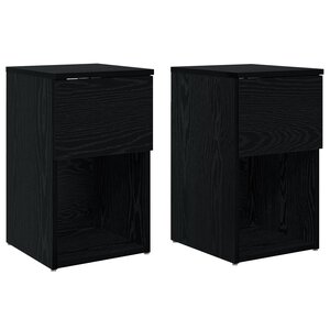 vidaXL Armoire de lit 2 Pièces Chêne noir 29 x 31 5 x 49 cm
