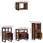 vidaXL Ensemble de mobilier de salle de bain avec étagère avec stockage avec porte 4 Pièces