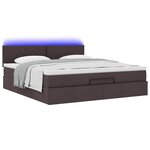 vidaXL Lit ottoman avec matelas et LED Marron foncé 180x200 cm tissu