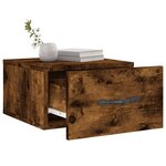 vidaXL Tables de chevet murales 2 Pièces chêne fumé 35x35x20 cm
