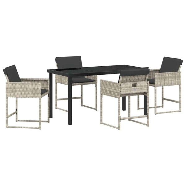 vidaXL Ensemble de salle à manger pour jardin 5 Pièces Gris clair