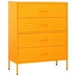 vidaXL Commode Jaune moutarde 80x35x101 5 cm Acier